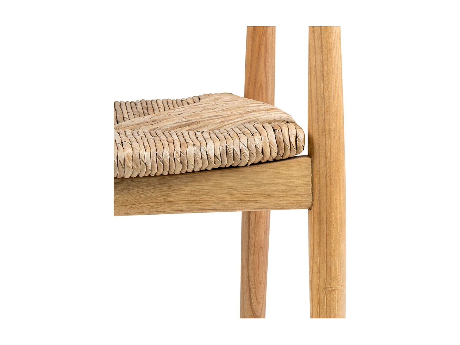 VANCOUVER - Lot de 4 Chaises en Bois de Sungai et Assise en Paille Naturelle