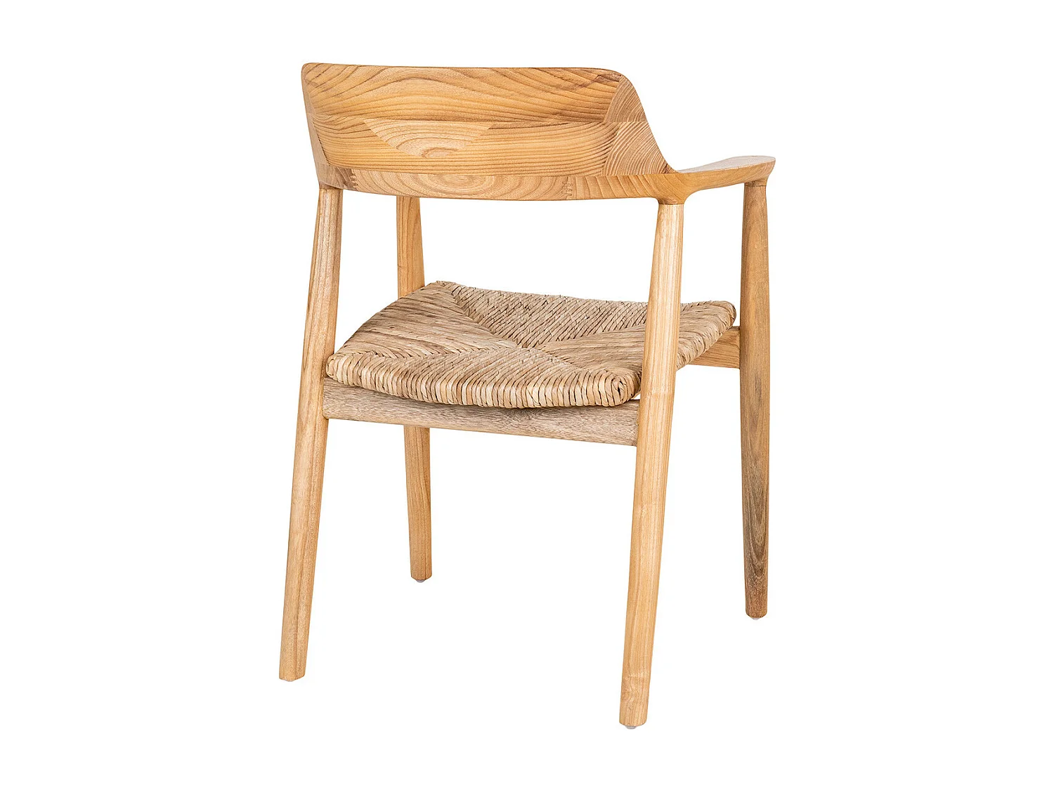 VANCOUVER - Lot de 6 Chaises en Bois de Sungai et Assise en Paille Naturelle