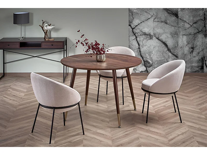 Table à manger Domenica (O100)/MDF/Ronde/Marron