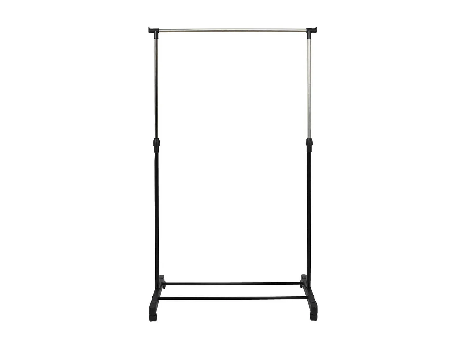 VICKY - Portant Simple Réglable à Roulettes Noir et Chrome