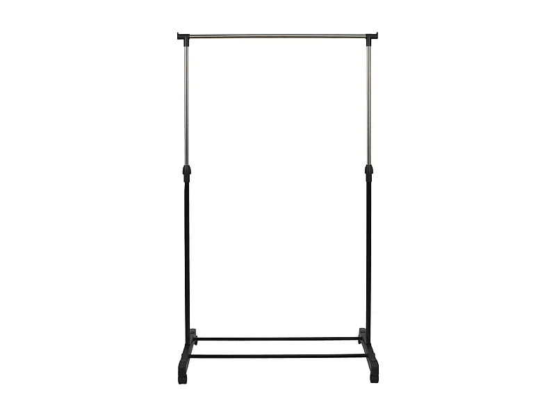 VICKY - Portant Simple Réglable à Roulettes Noir et Chrome