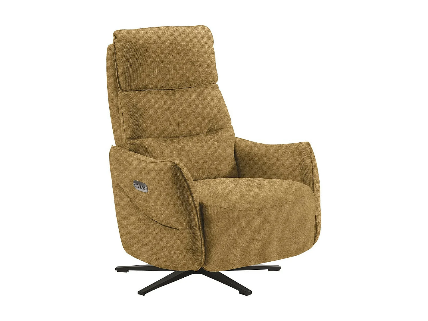 LISBOA - Fauteuil Relax Electrique Tissu Jaune Pieds Métal