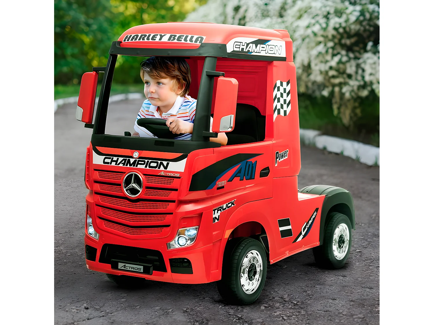 Camion Electrique Mercedes Benz 35W pour Enfant avec Télécommande Parentale