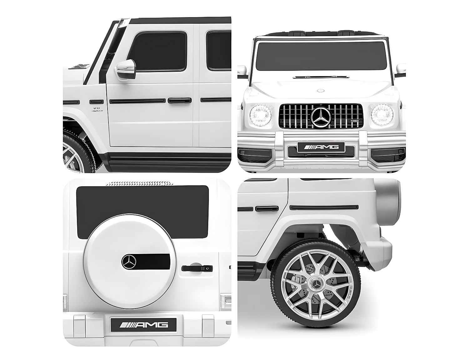 Voiture Electrique 4x4 Mercedes AMG - 2 places - 2x 45W, Marche AV/AR, Phares et Système audio