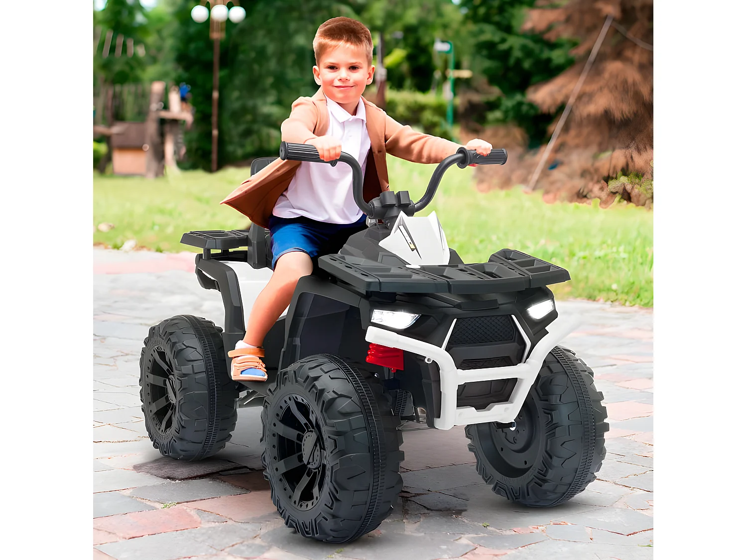 Quad électrique 2x 40W pour enfant - avec 4 suspensions, Marche AV/AR et Système audio