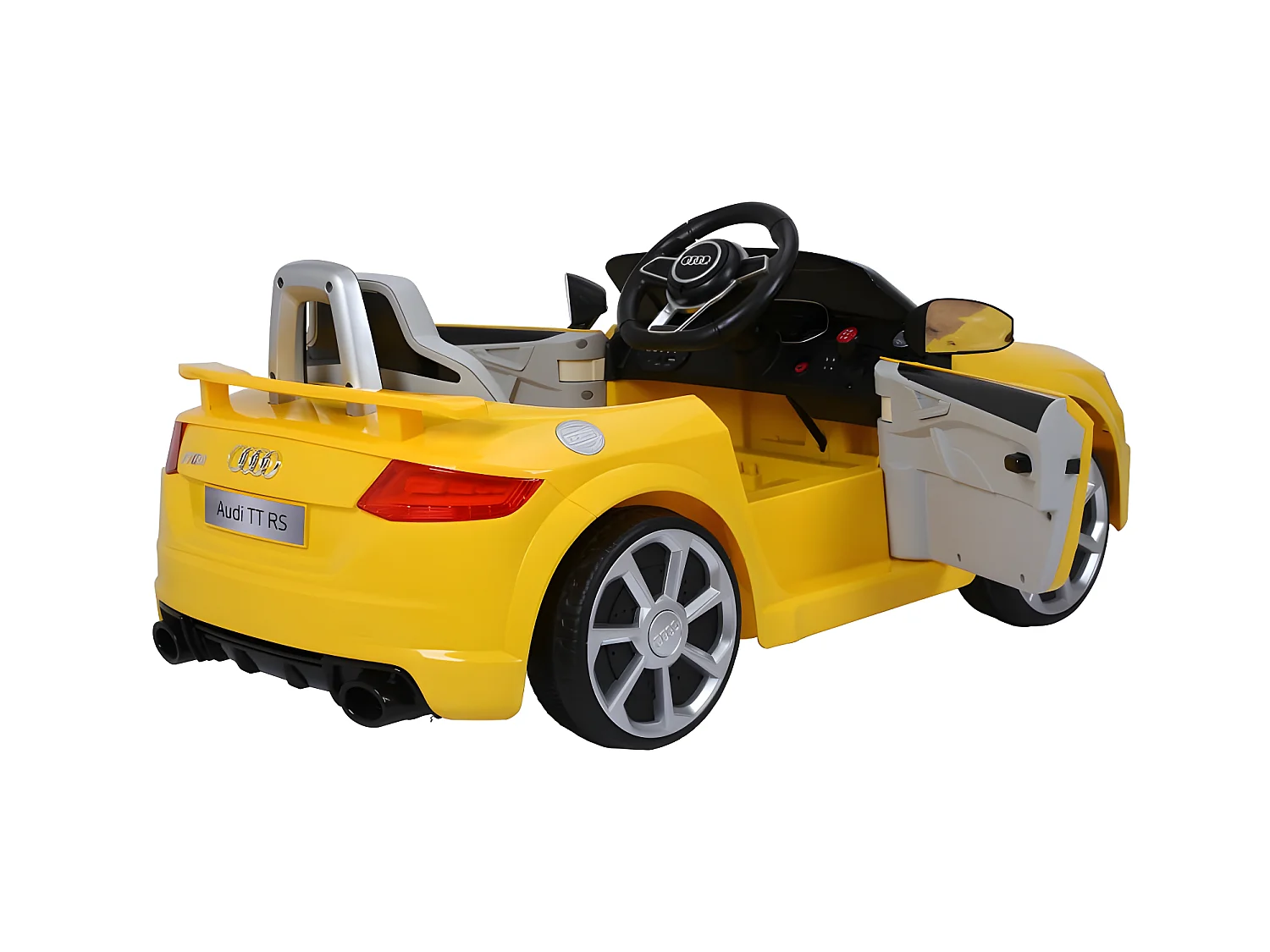 Audi TT RS Voiture Electrique Enfant (2x25W) 103x62x44 cm - Marche av/ar, Phares, Musique, Ceinture et Télécommande parentale