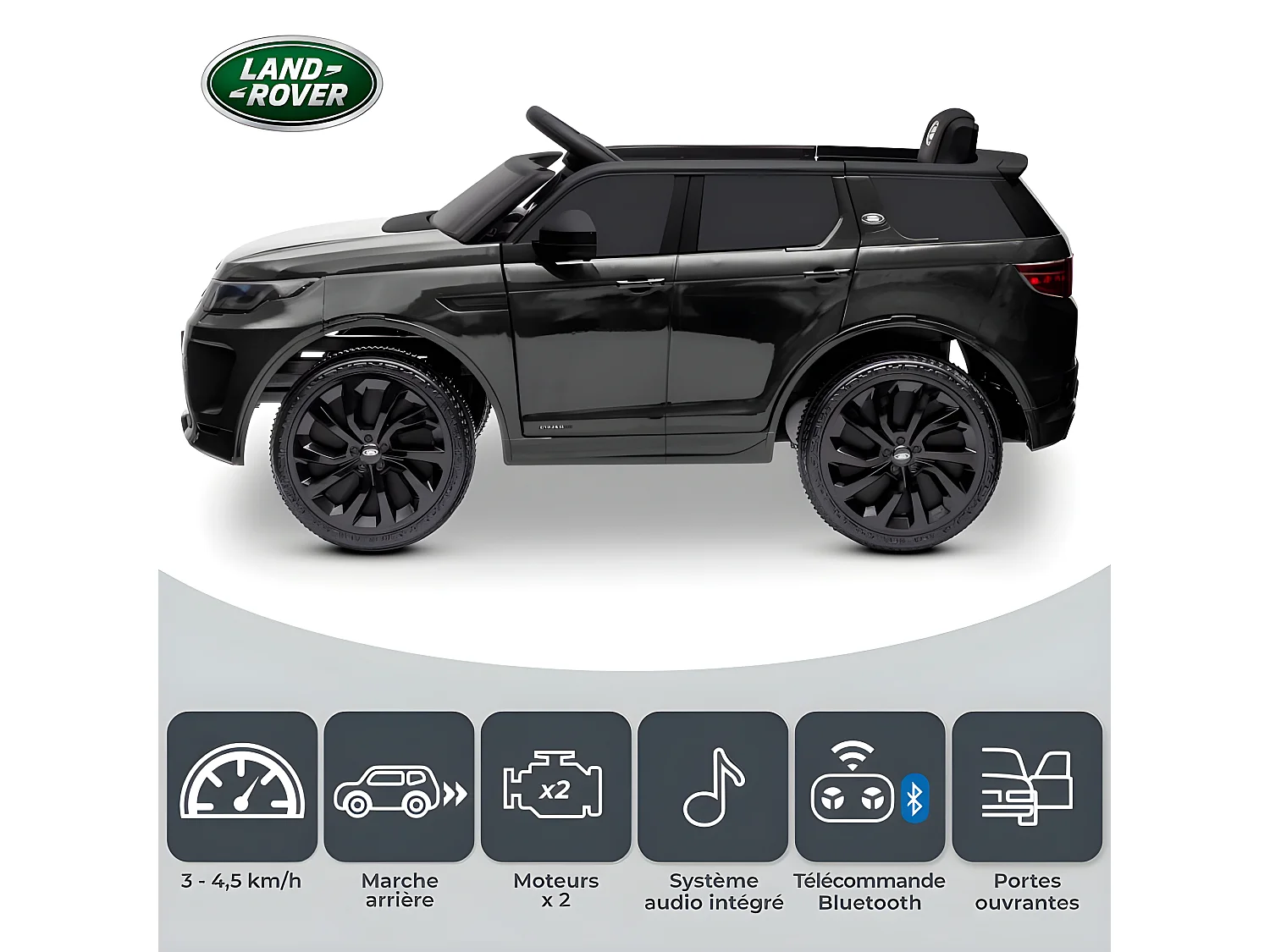 Voiture électrique SUV pour enfant Land Rover Discovery 2x 25W - marche AV/AR, Phares et Système audio