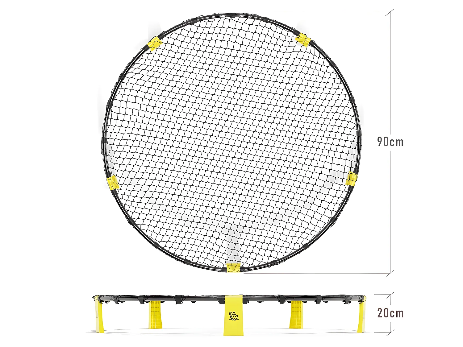 Set de Smashball jaune 90cm avec 3 ballons, une pompe et un sac de transport