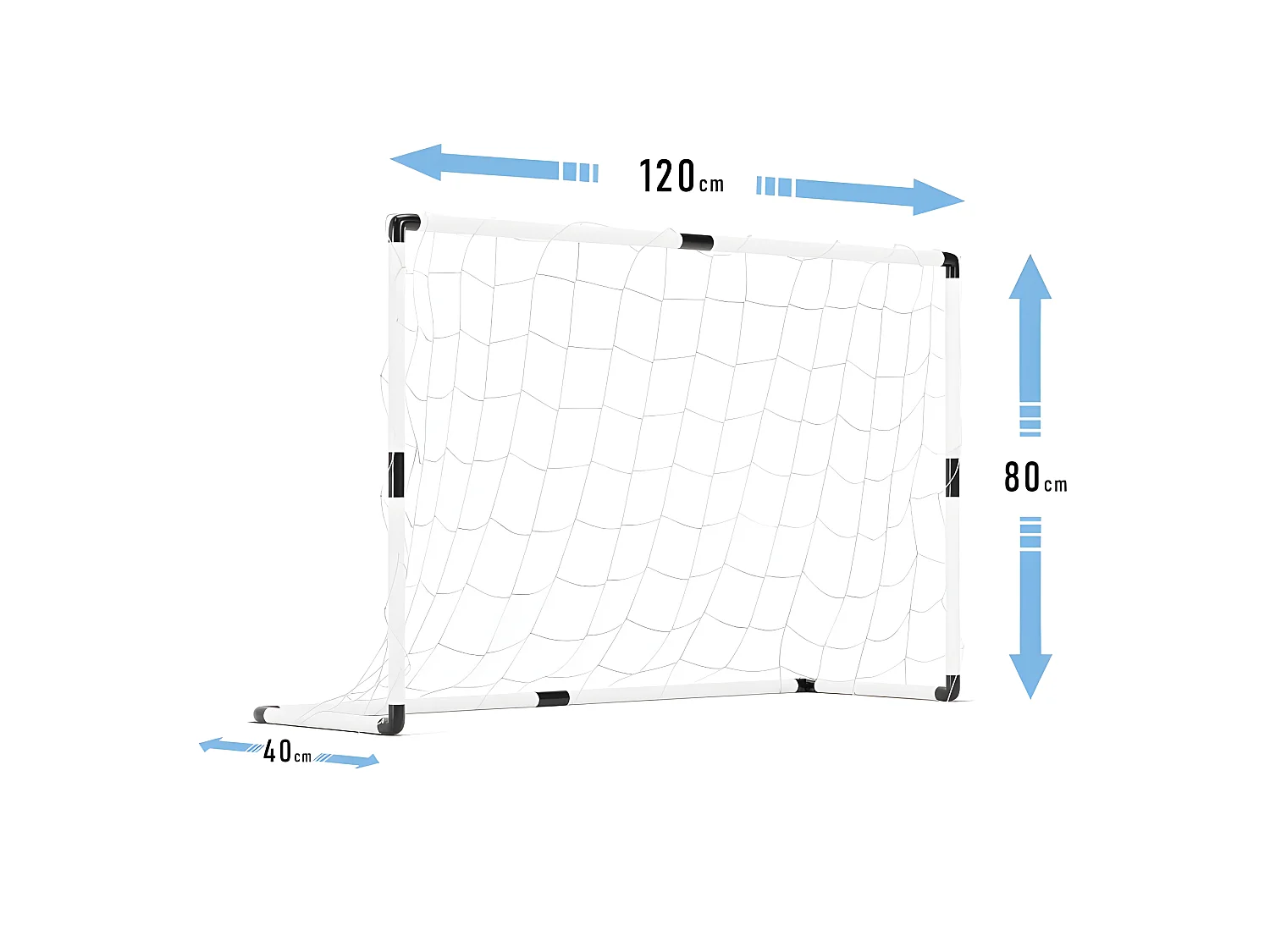2 cages de foot pour enfant 120 x 80cm, 1 ballon et pompe inclus, intérieur/extérieur