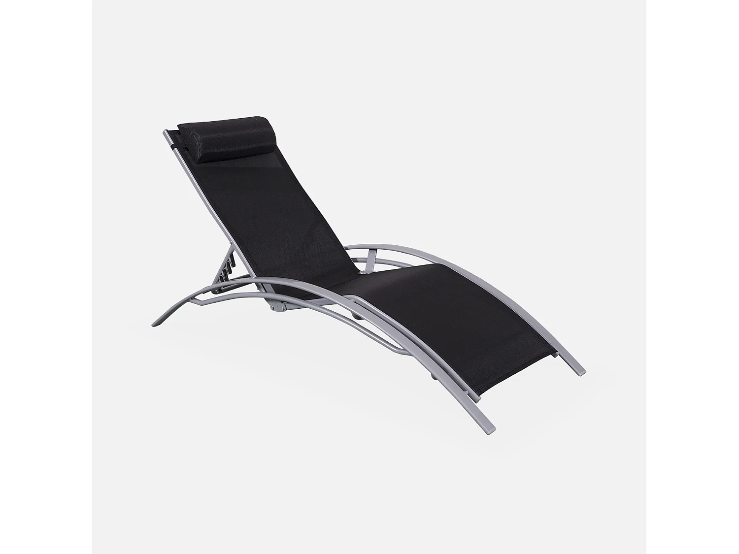 Set di 2 lettini prendisole in alluminio textilene, multiposizione,