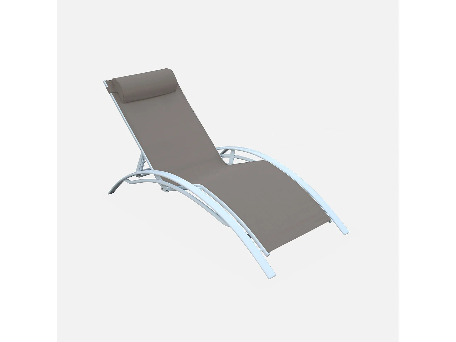 Tumbona de aluminio textileno, set de 2 blanco