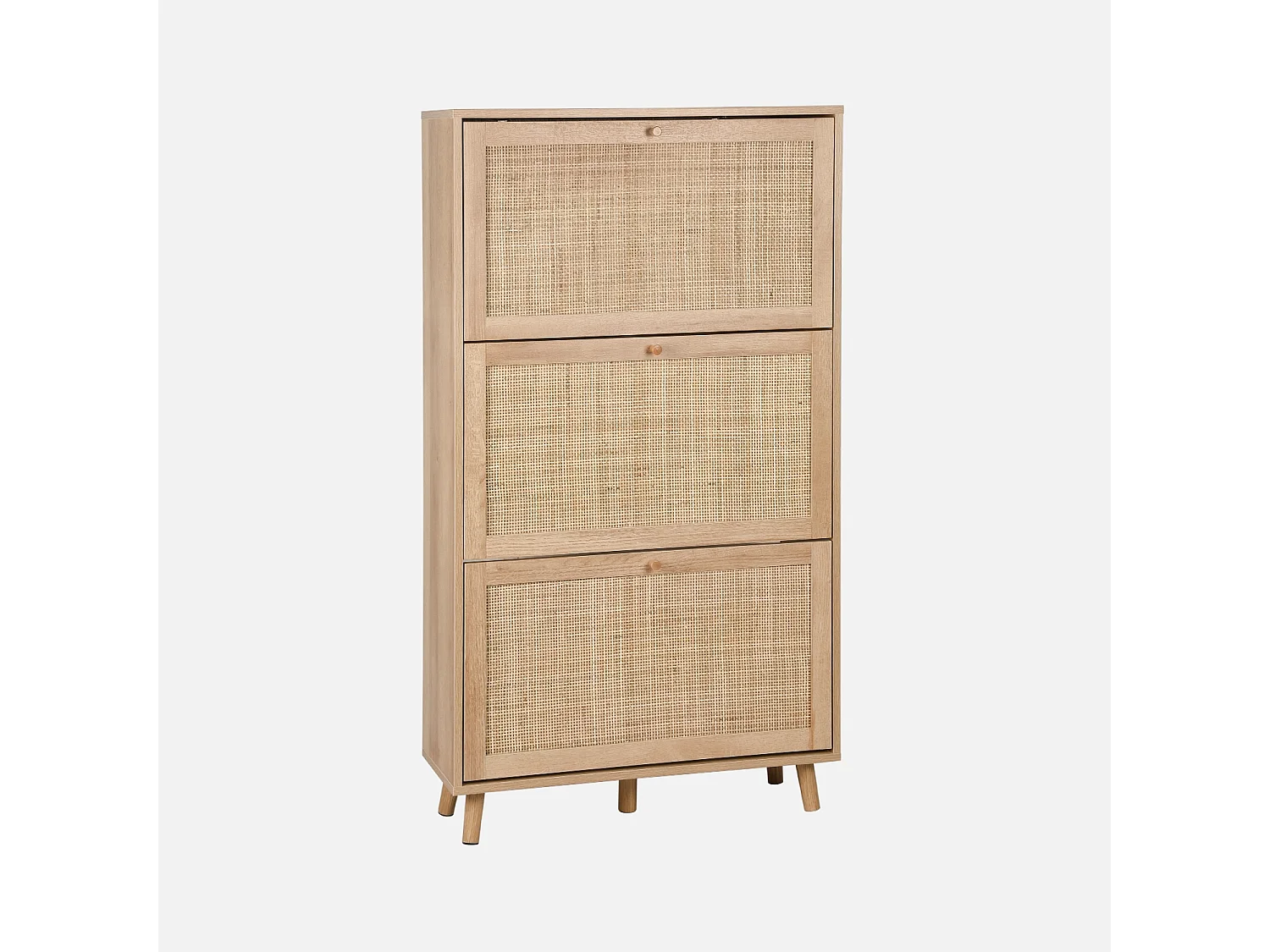 Mueble zapatero de caña natural