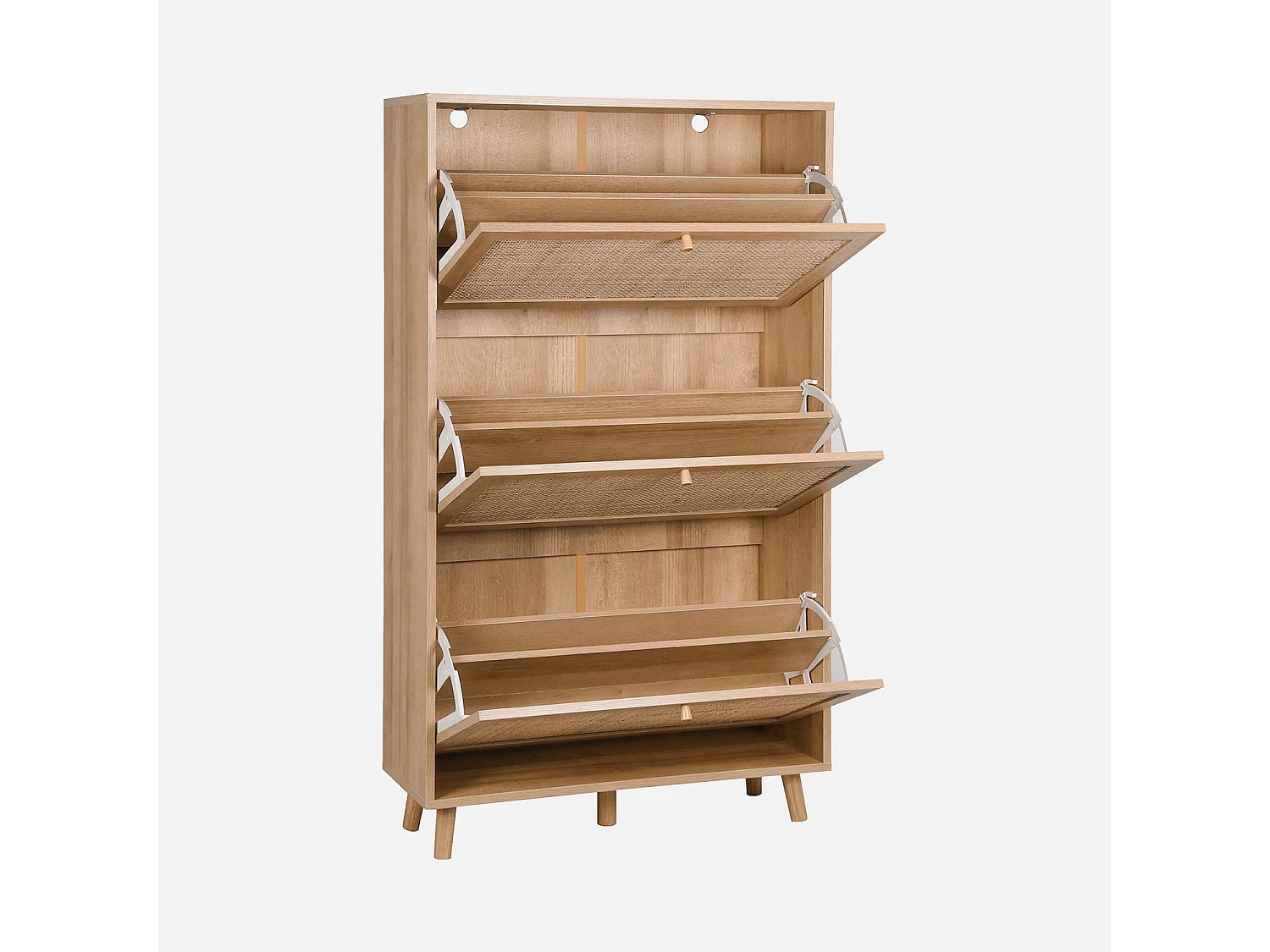 Mueble zapatero de caña natural