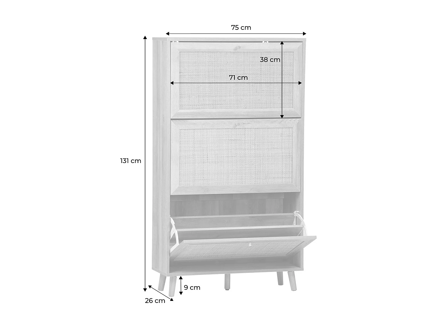 Scarpiera in canna, marrone naturale