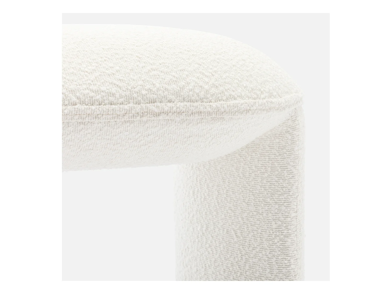 Banco pie de cama estilo borreguito crema