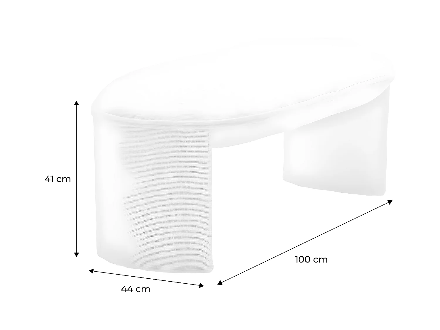 Banco pie de cama estilo borreguito crema