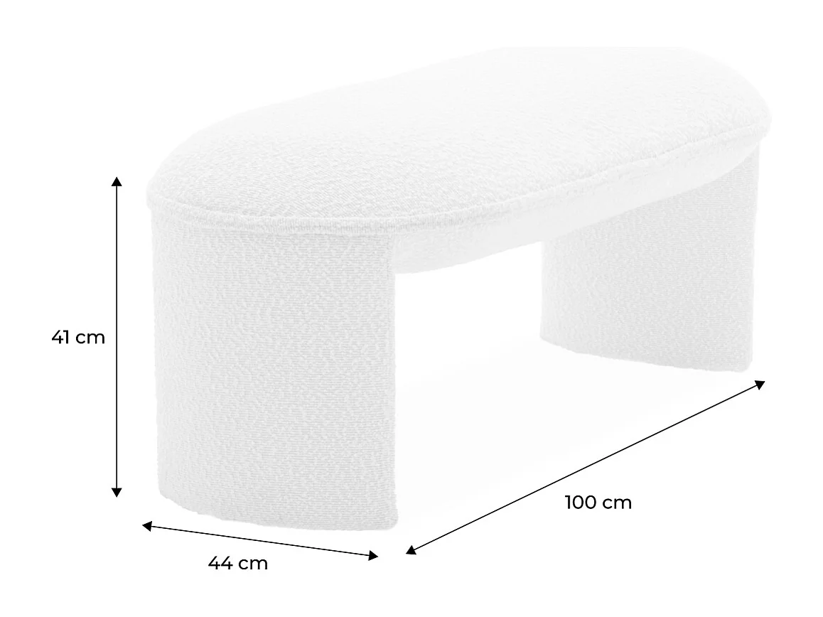 Panca bouclé fondo letto crema