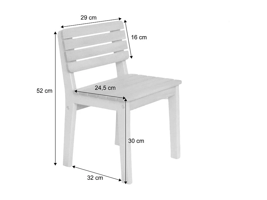 Lot de 2 chaises en bois d'acacia pour enfant. salon de jardin enfant vert de gris. intérieur / extérieur
