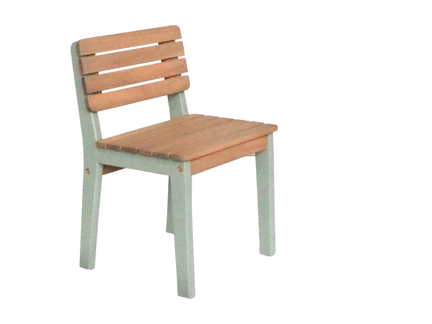 Lot de 2 chaises en bois d'acacia pour enfant. salon de jardin enfant vert de gris. intérieur / extérieur