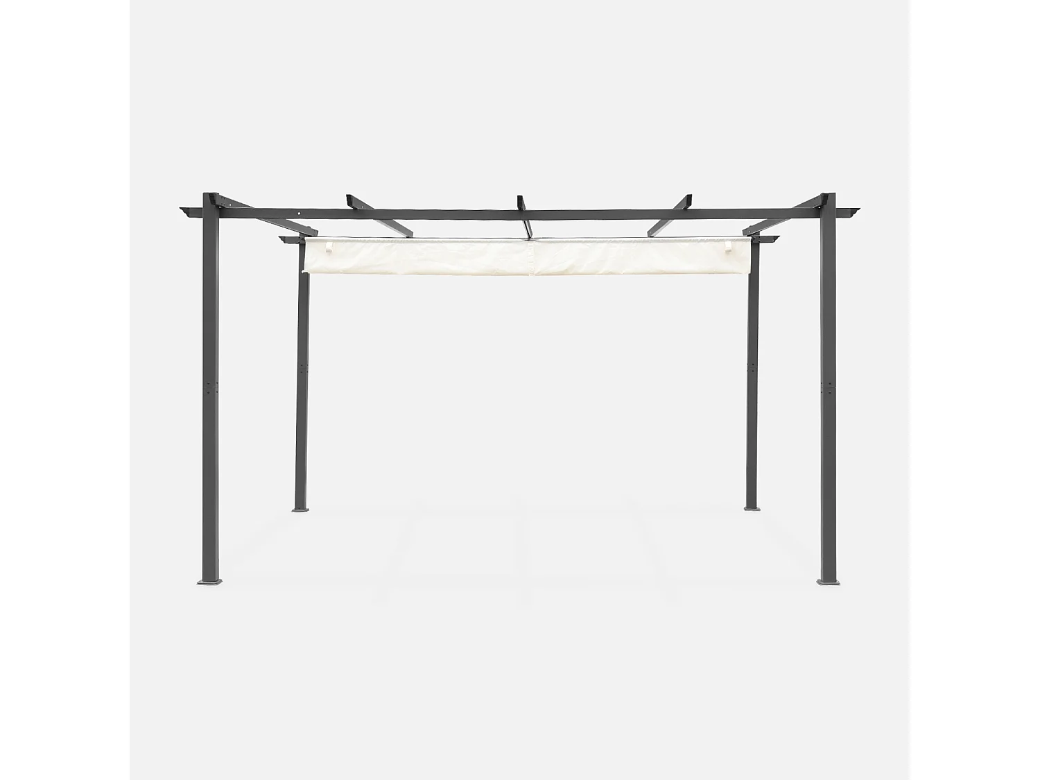 Pergola aluminium - Isla 3x4m -  Toile écru- Tonnelle idéale pour votre terrasse. toit rétractable. toile coulissante. structure aluminium