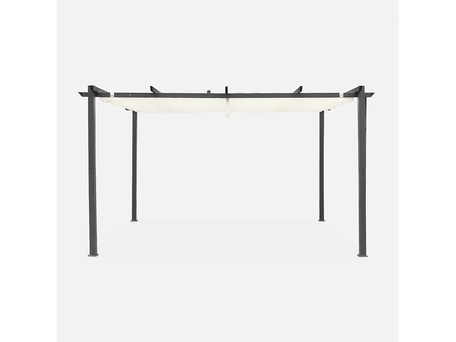 Pergola aluminium - Isla 3x4m -  Toile écru- Tonnelle idéale pour votre terrasse. toit rétractable. toile coulissante. structure aluminium