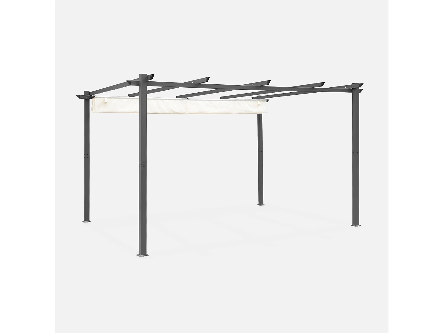 Pergola aluminium - Isla 3x4m -  Toile écru- Tonnelle idéale pour votre terrasse. toit rétractable. toile coulissante. structure aluminium