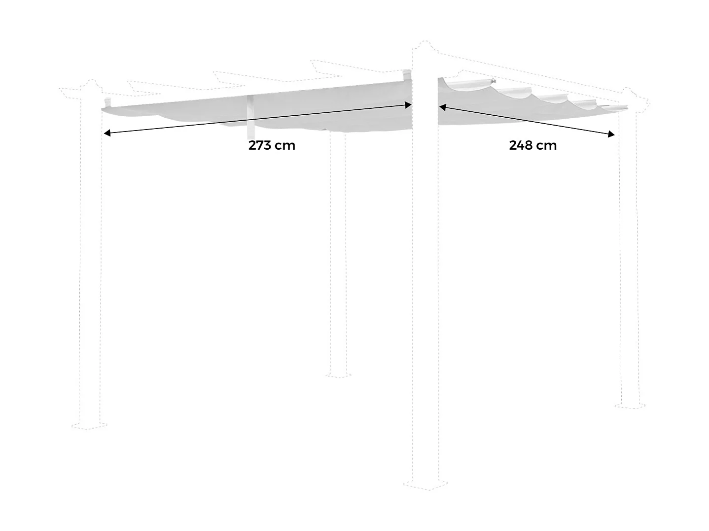 Techo de repuesto para pérgola 3x3m crudo