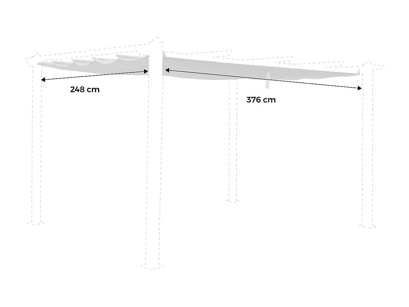 Telone per pergola condate  in poliestere  3x4 m, ecrù