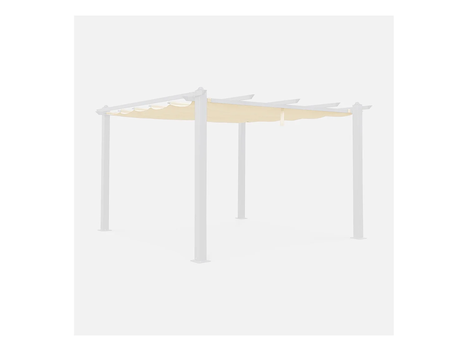 Toile de toit écrue pour tonnelle 3x4m Condate - toile de rechange pergola. toile de remplacement