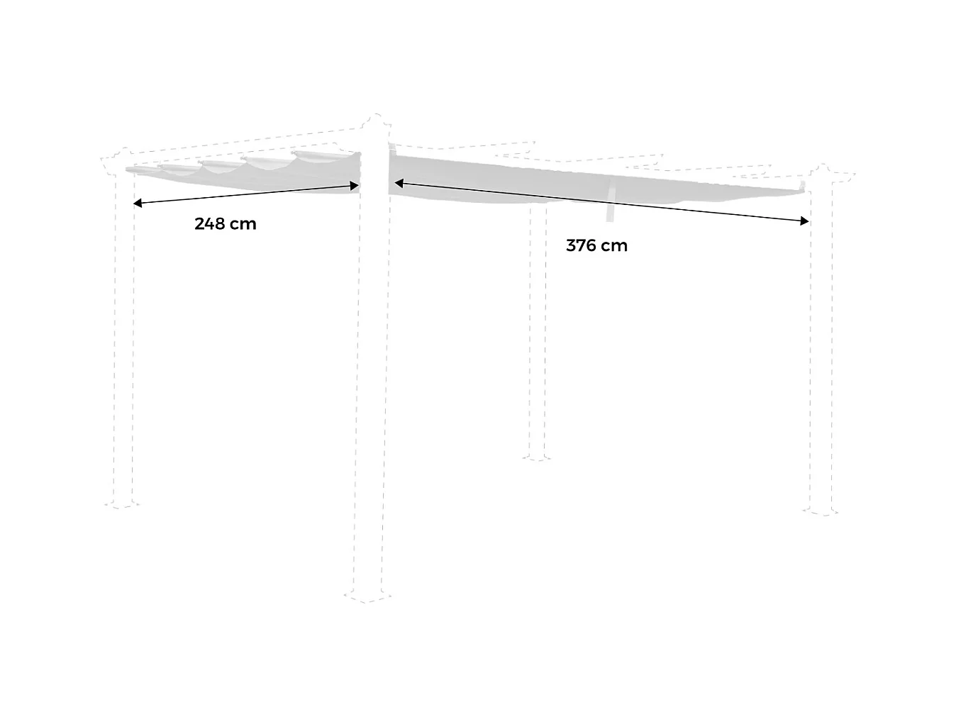 Toile de toit écrue pour tonnelle 3x4m Condate - toile de rechange pergola. toile de remplacement