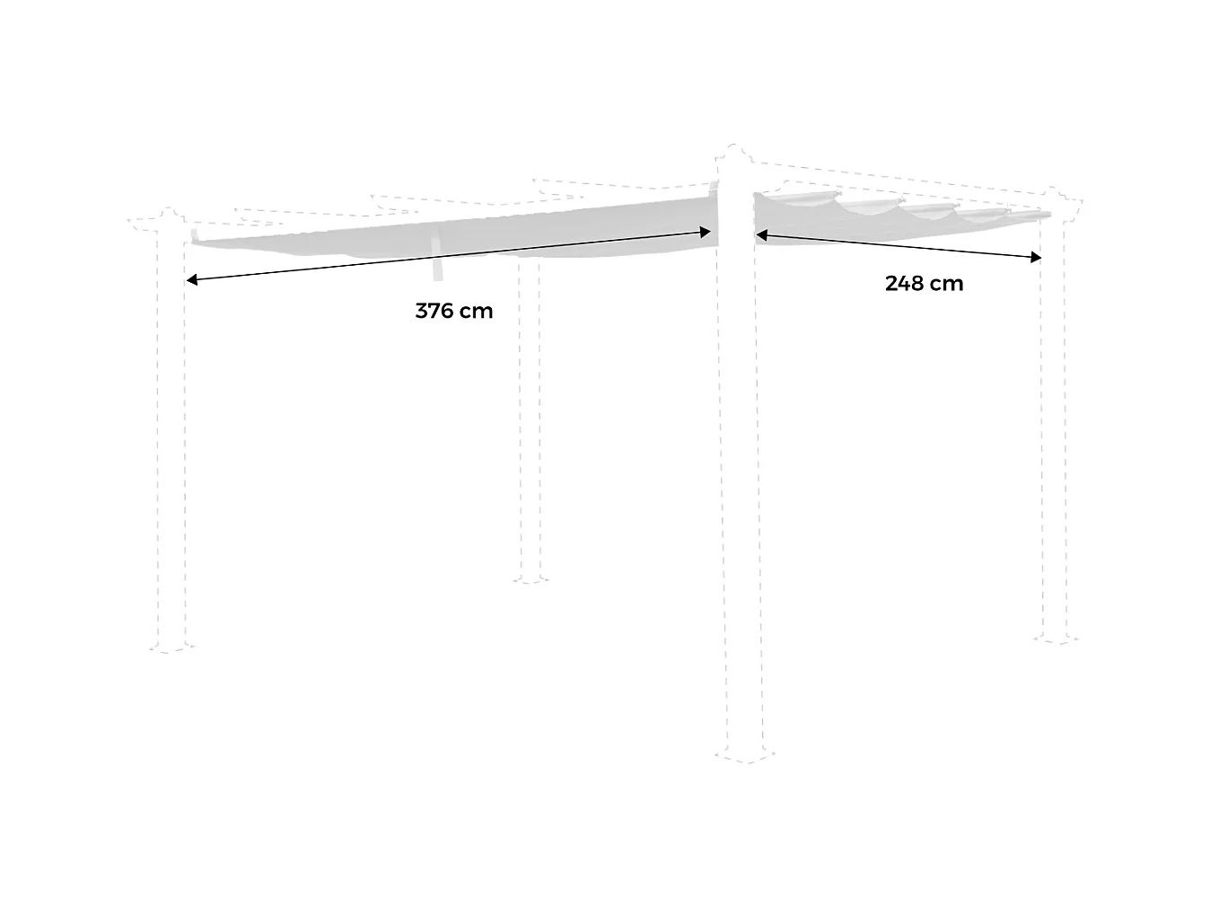 Toile de toit écrue pour tonnelle 3x4m Condate - toile de rechange pergola. toile de remplacement