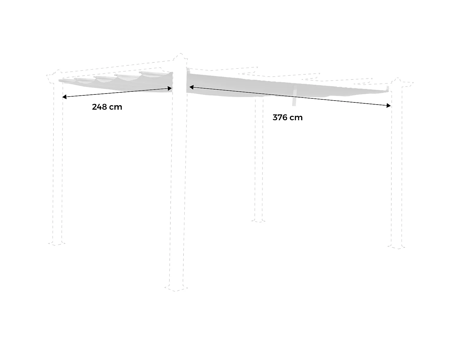 Toile de toit écrue pour tonnelle 3x4m Condate - toile de rechange pergola. toile de remplacement