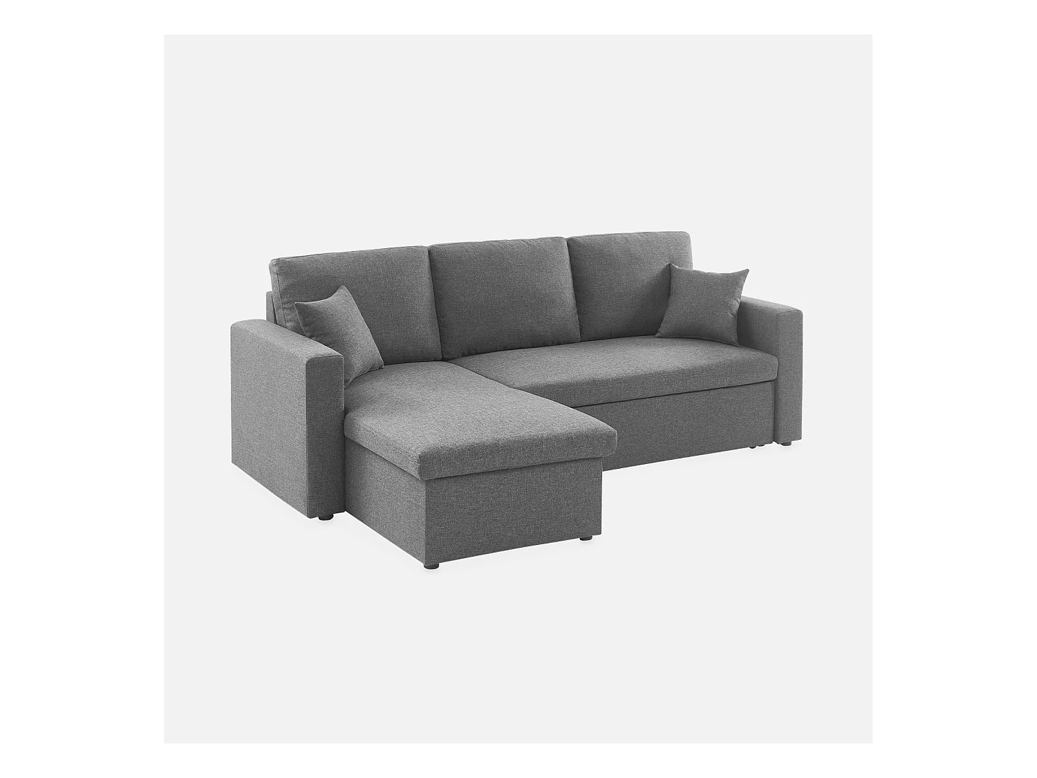Sofá cama esquinero reversible de 3 plaza gris