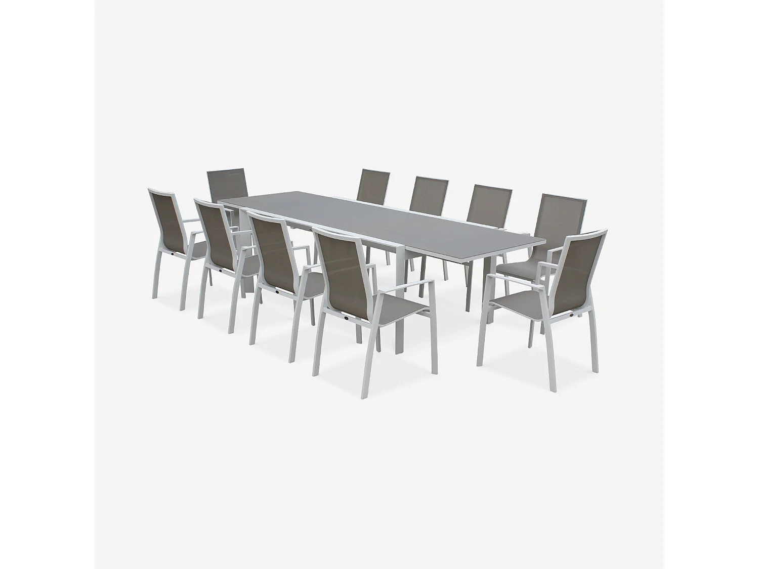 Set 2 sedie da giardino in alluminio e textilene Bianco - 56.5x66x96 cm