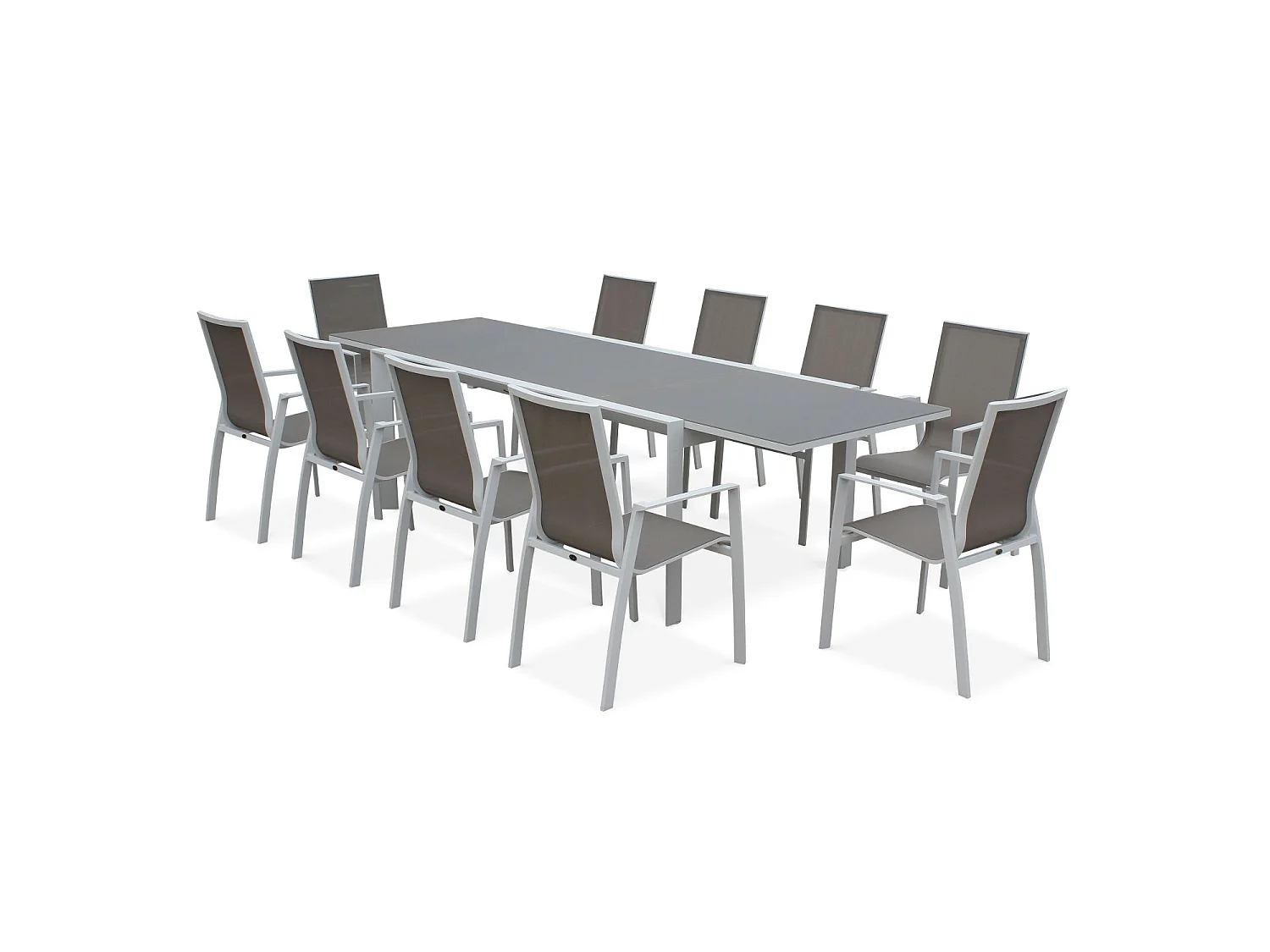 Set 2 sedie da giardino in alluminio e textilene Bianco - 56.5x66x96 cm