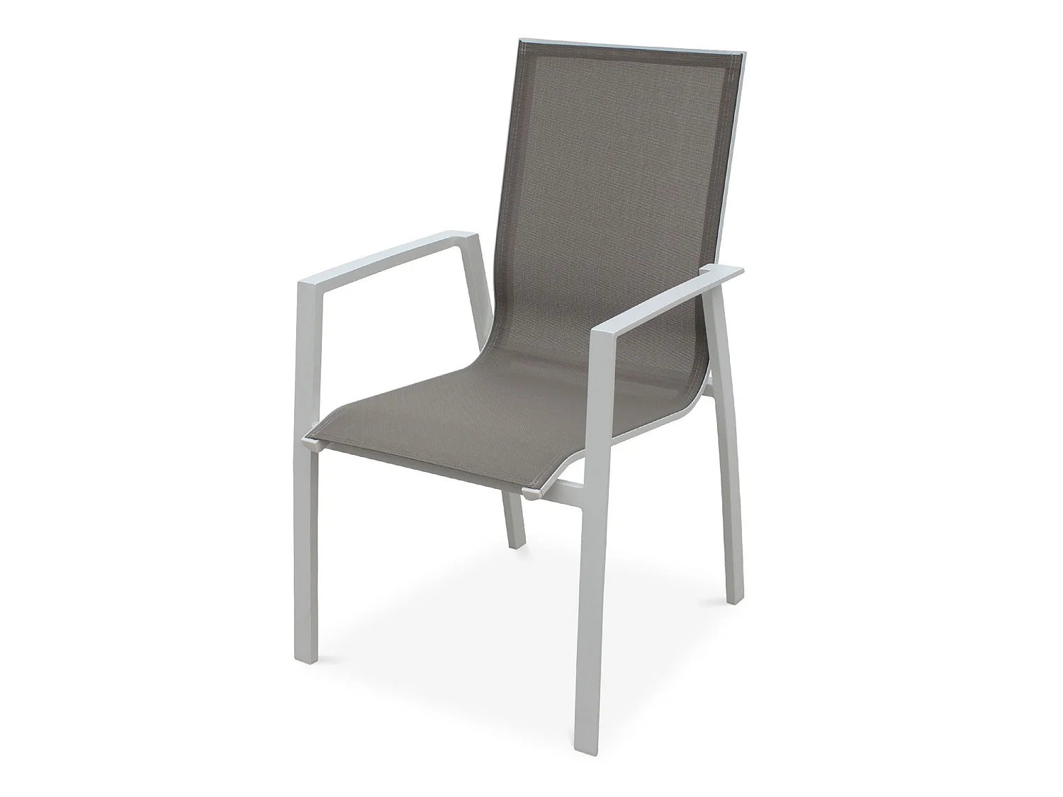 Set 2 sedie da giardino in alluminio e textilene Bianco - 56.5x66x96 cm