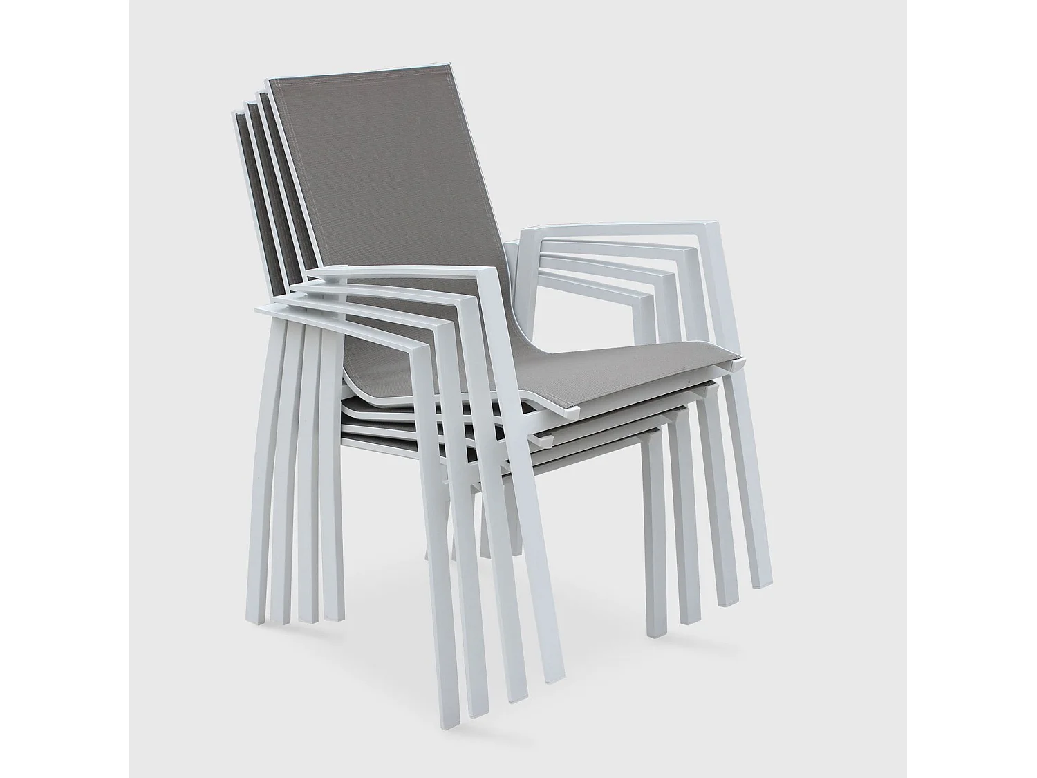 Set 2 sedie da giardino in alluminio e textilene Bianco - 56.5x66x96 cm
