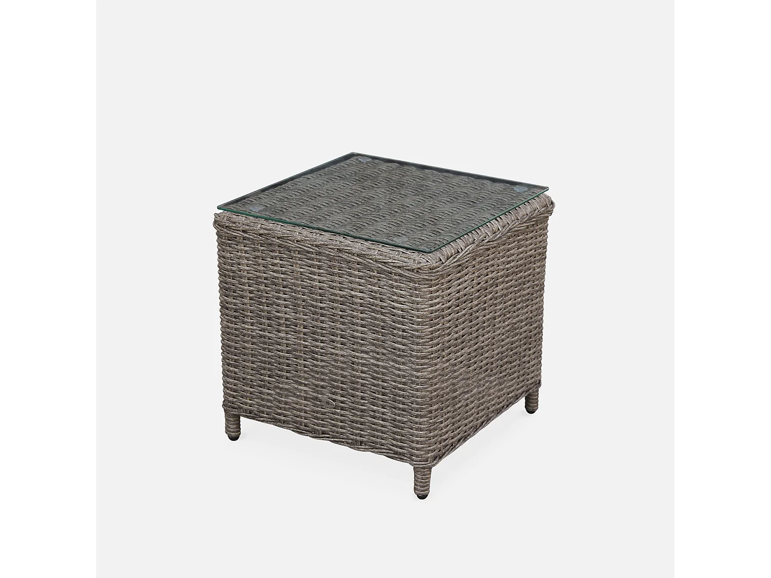 Sillón de jardín con reposapiés de resina trenzada, set de 2, Gris