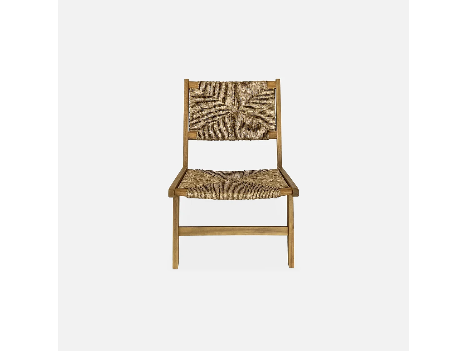 Lot de 2 fauteuils relax de jardin en bois et résine effet paille. intérieur / extérieur