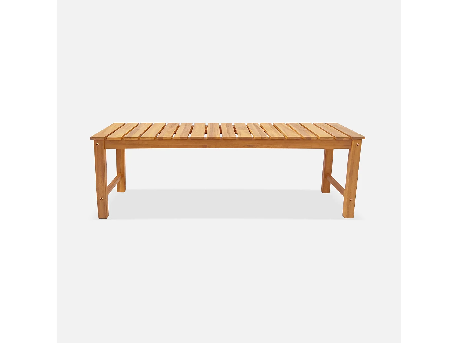 Panca 2-3 posti in acacia e legno chiaro, 140cm, marrone naturale