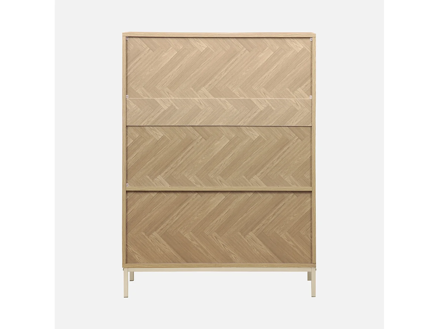 Cómoda con efecto madera y espiga de 2 puertas, 80cm natural