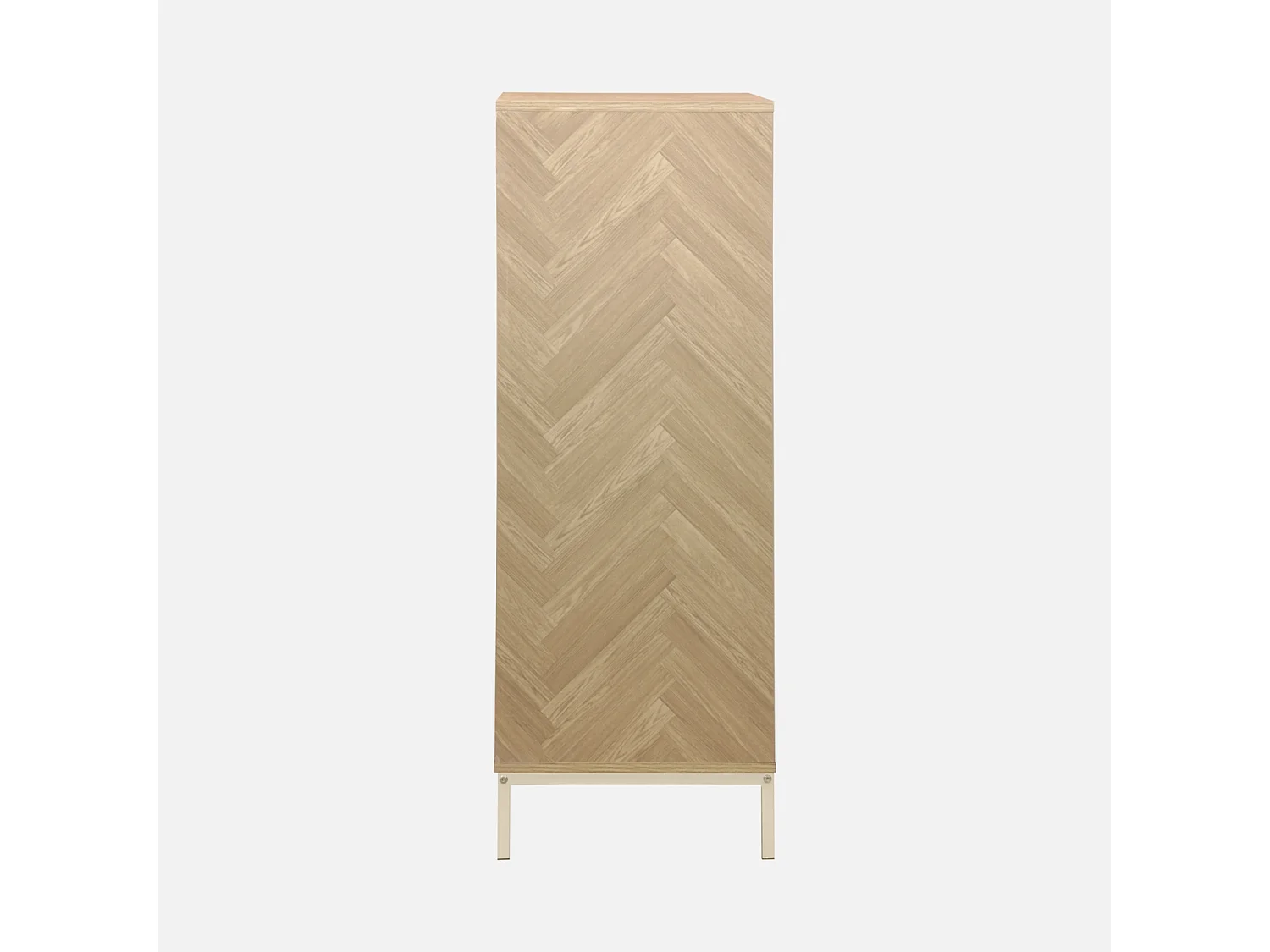 Cómoda con efecto madera y espiga de 2 puertas, 80cm natural