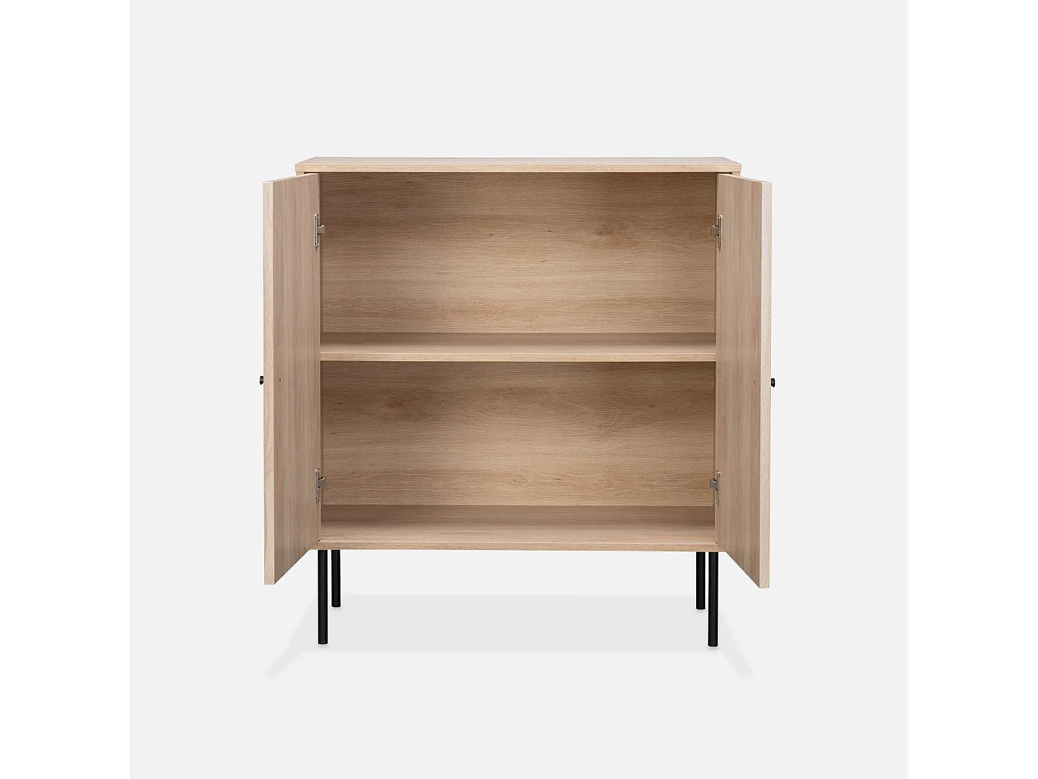 Aparador con efecto madera de 2 puertas, 83.5cm natural