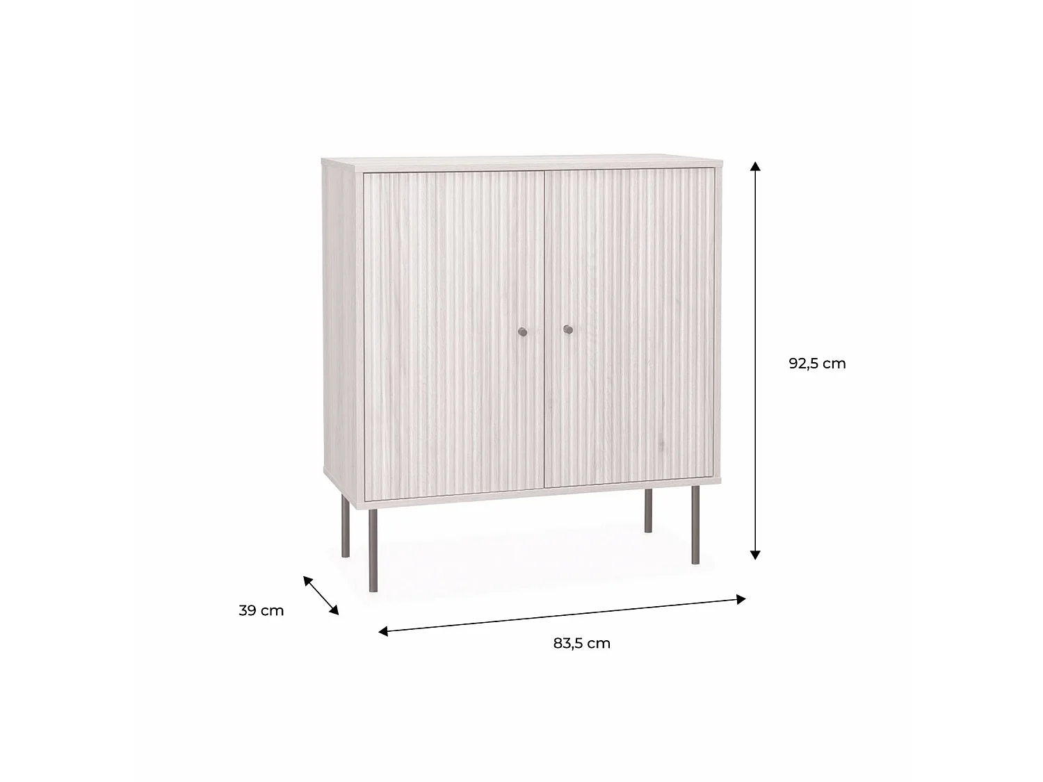Buffet de rangement. Braga. deux portes. une étagère. buffet haut. vaisselier. L 83.5 x l 39 x H 92.5cm