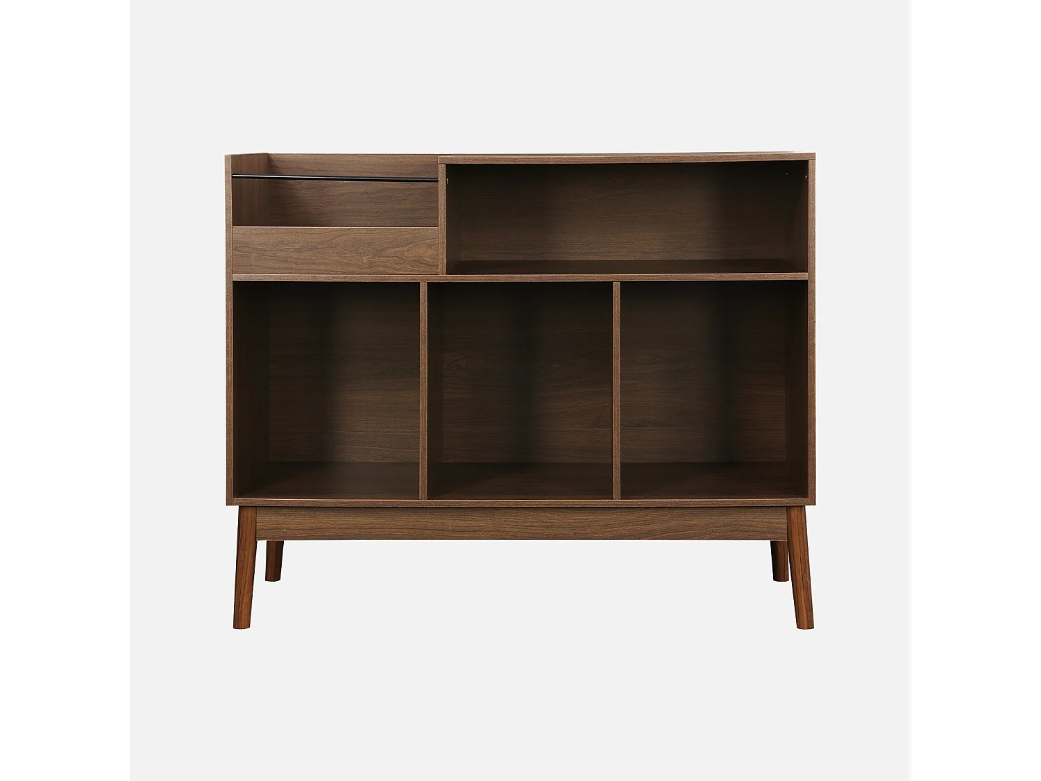 Muebles de vinilo vintage con decoración de madera oscura, 100cm