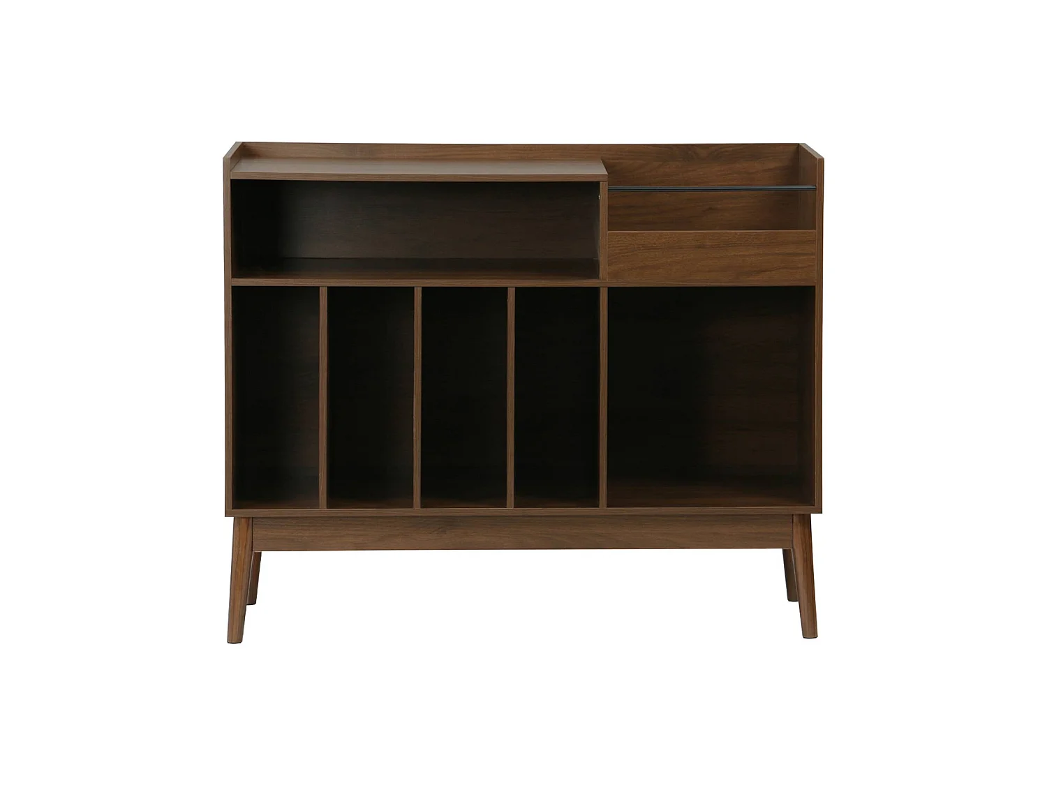 Mobili vintage per vinili effetto legno Marrone scuro - 100x48x81.5 cm