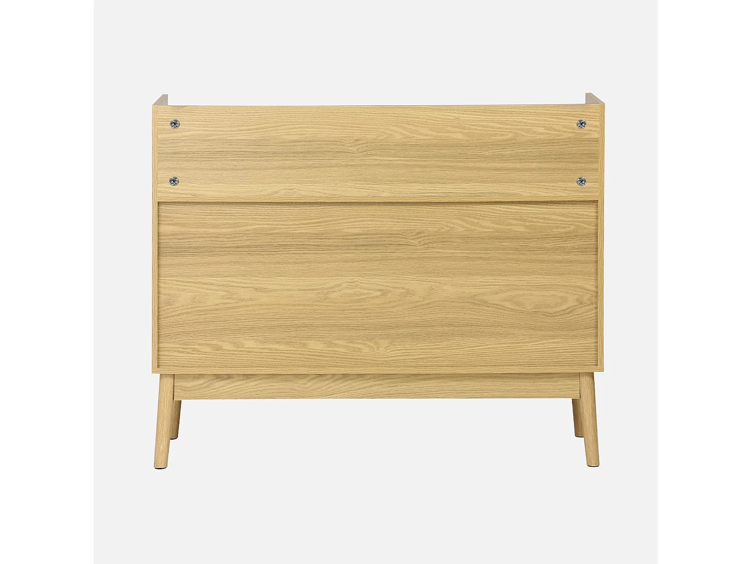 Mueble vinilo vintage con decoración madera, 100cm natural