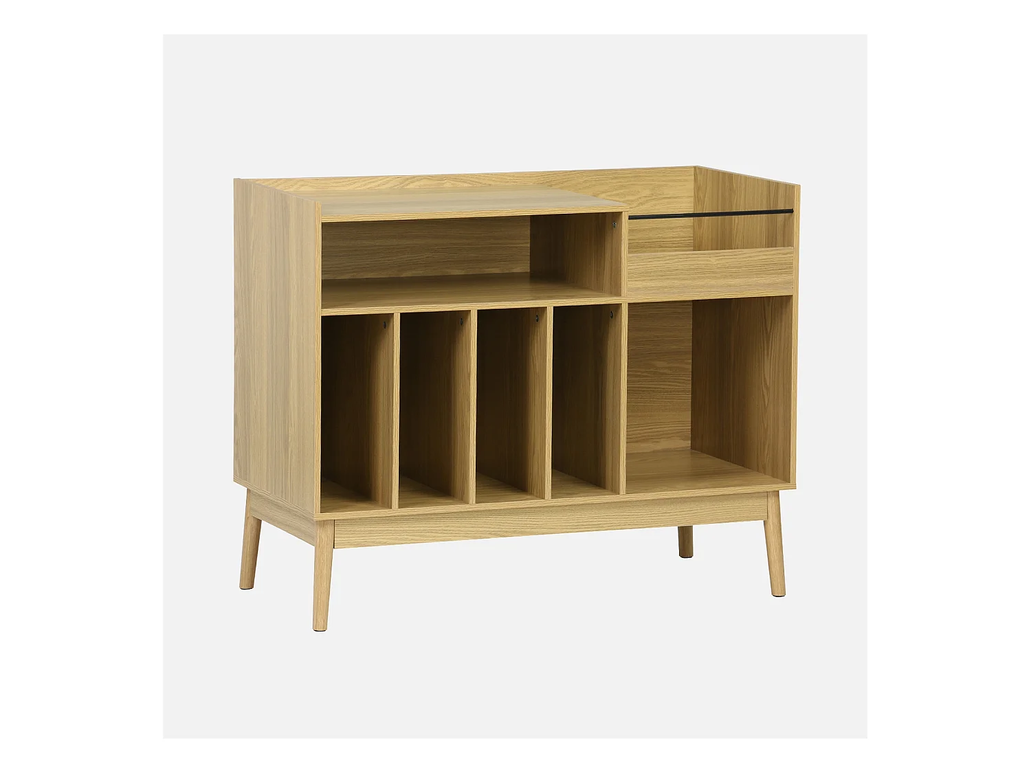 Meuble vinyle vintage décor bois. Dune. L 100 x l 48 x H 81.5cm