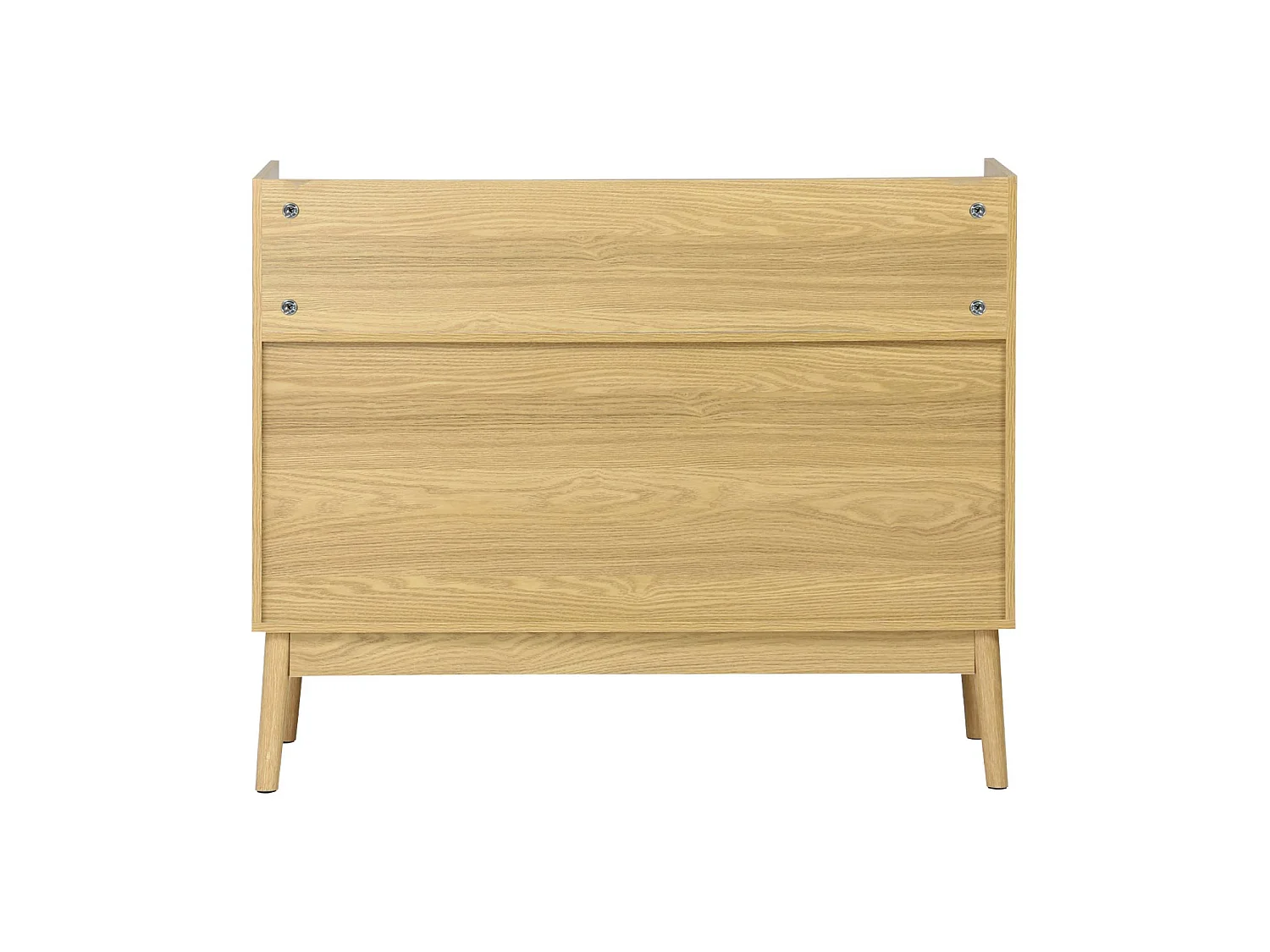 Mueble vinilo vintage con decoración madera, 100cm natural