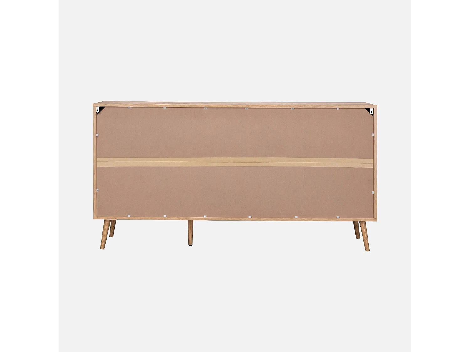 Aparador efecto madera de 2 puertas y 3 cajones, 150cm natural